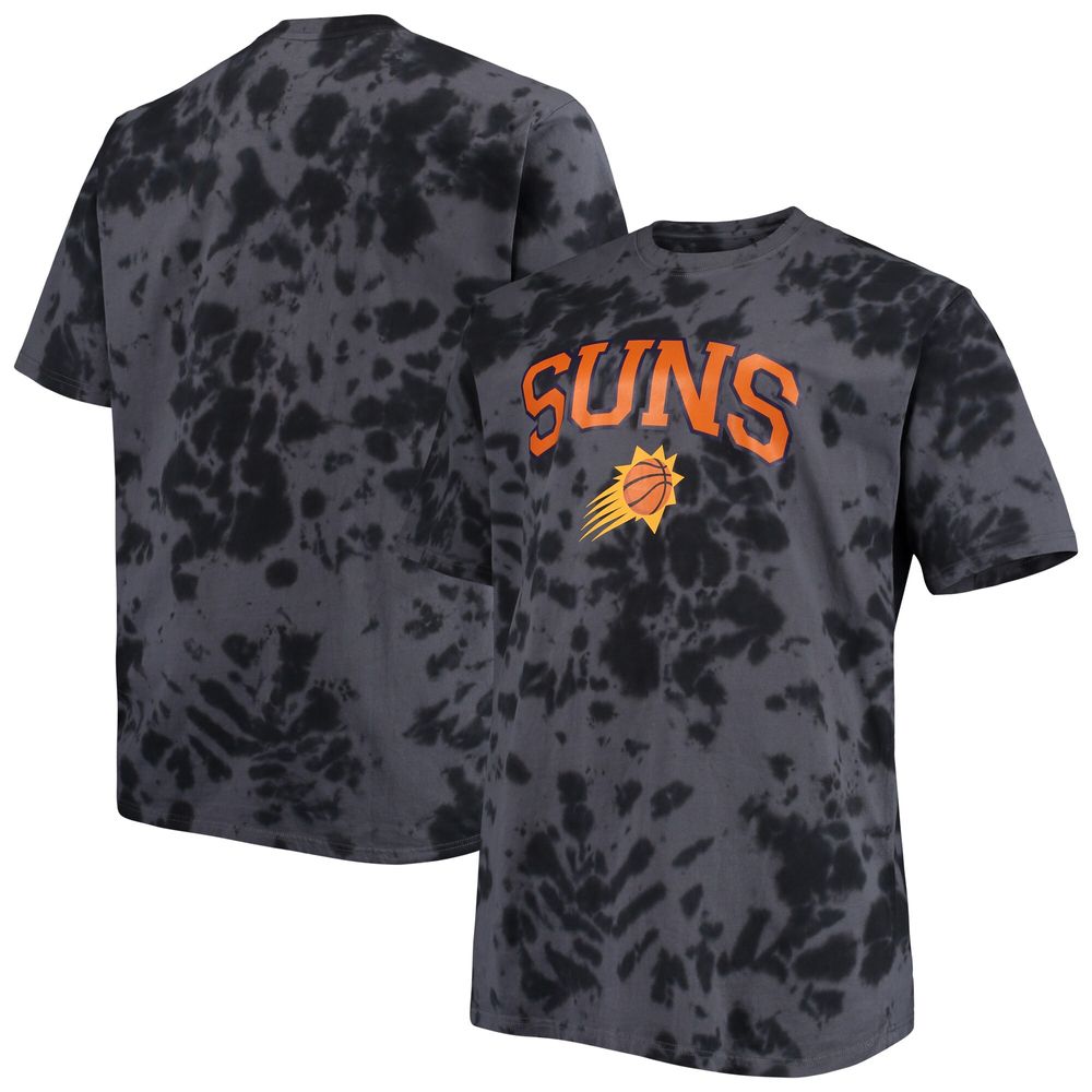 Men's Black Phoenix Suns Big & Tall Marble Dye Tonal Performance T-Shirt