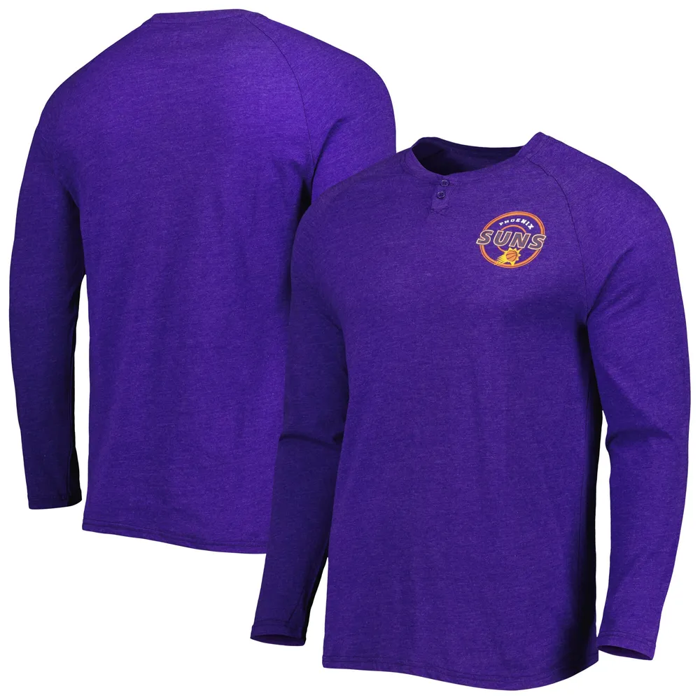 Lids Phoenix Suns Concepts Sport Left Chest Henley Raglan Long Sleeve T- Shirt - Heathered Purple