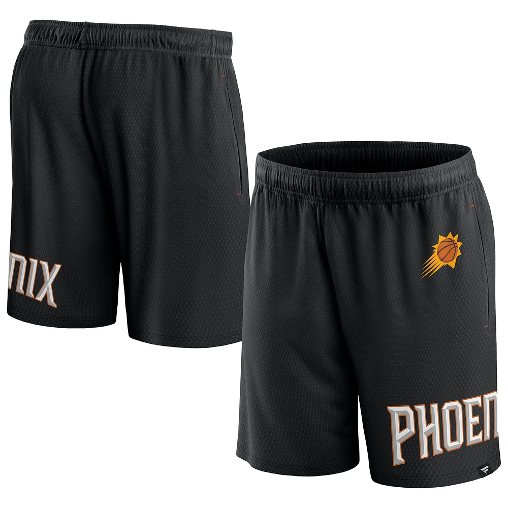 Short en maille à lancer franc Fanatics pour hommes, noir, Phoenix Suns