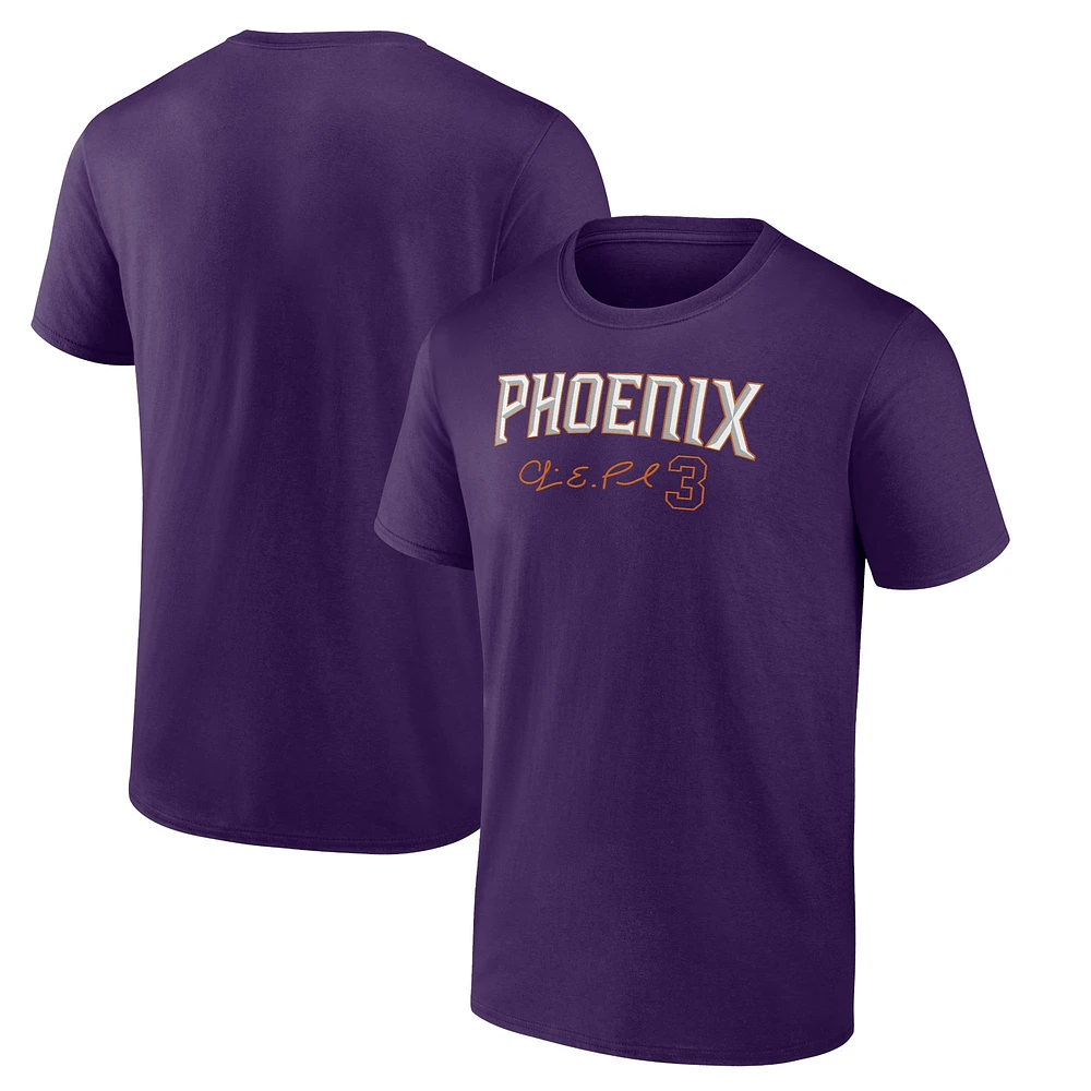 T-shirt avec nom et numéro Fanatics Chris Paul Purple Phoenix Suns pour hommes