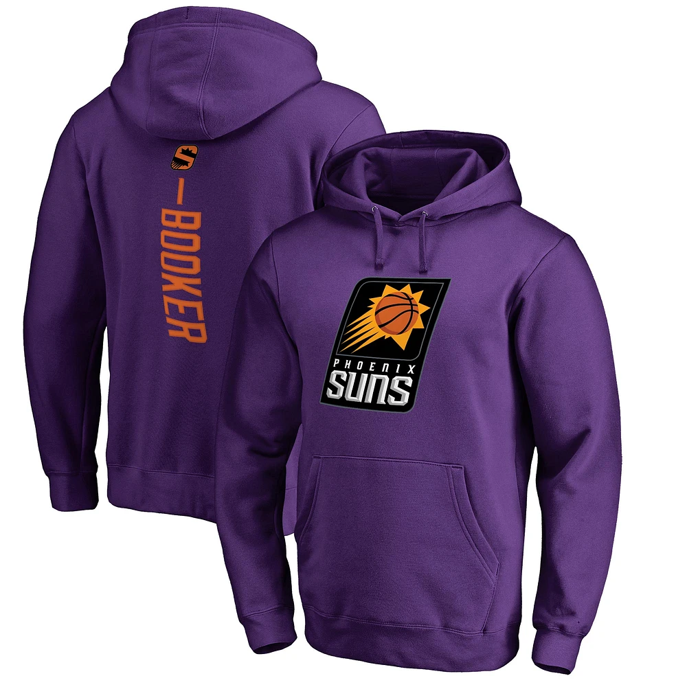 Men's Fanatics Devin Booker Purple Phoenix Suns Backer Pullover Hoodie