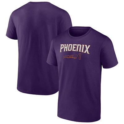 T-shirt violet avec nom et numéro des Fanatics Devin Booker pour hommes Phoenix Suns