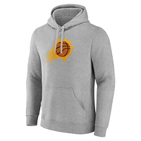 Men's Fanatics  Heather Gray Phoenix Suns Primary Logo Pullover Hoodie