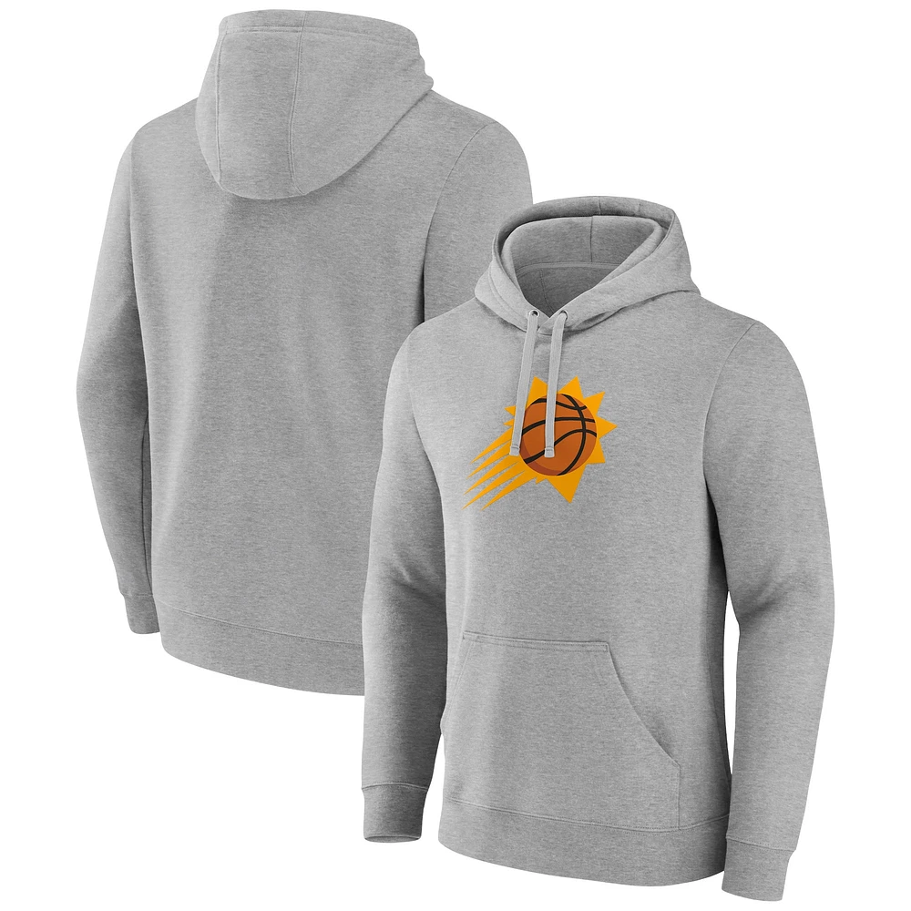 Sweat à capuche avec logo principal des Phoenix Suns Fanatics gris chiné pour hommes