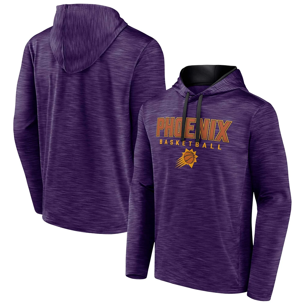 Sweat à capuche Fanatics Heather Purple Phoenix Suns Fast Break pour hommes