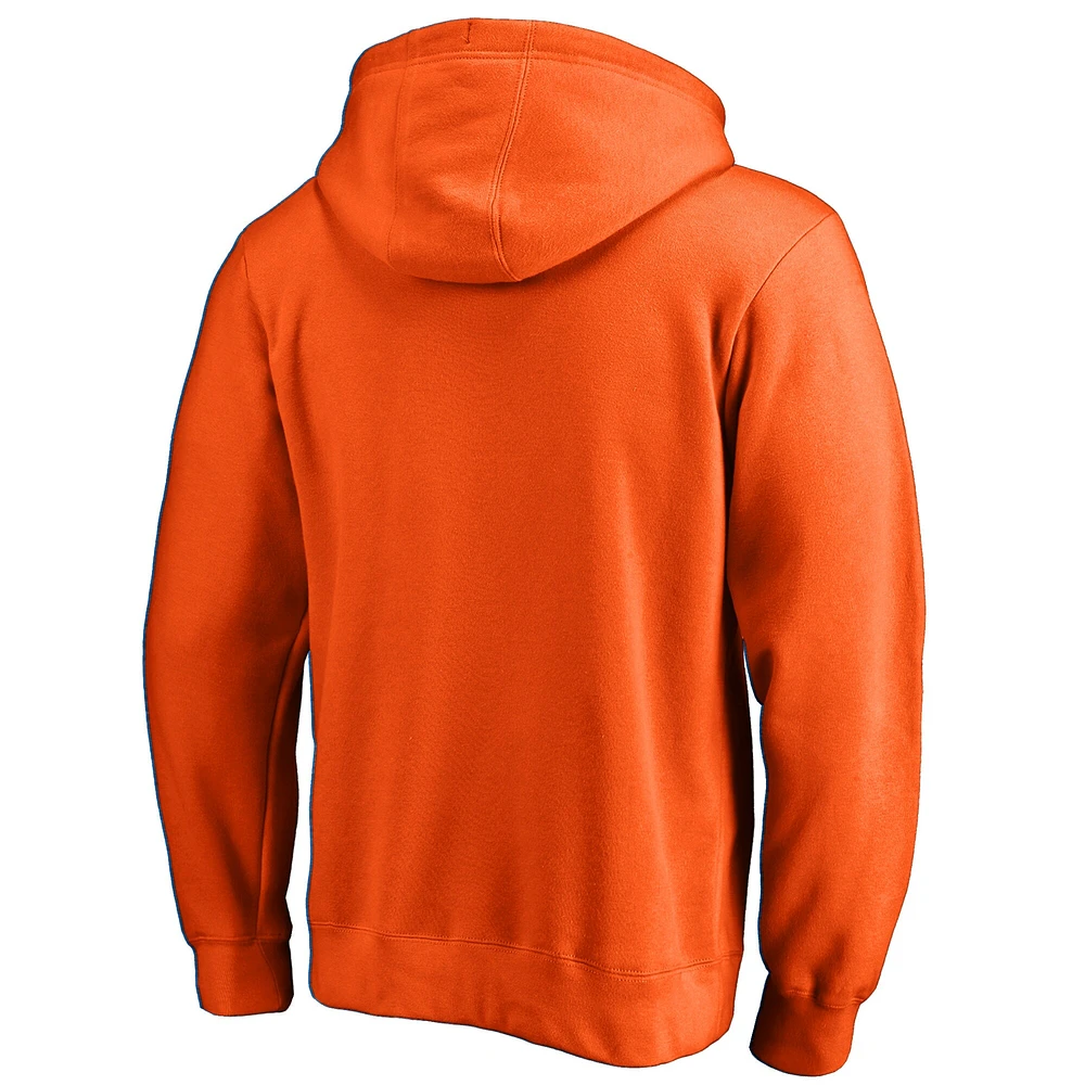 Sweat à capuche ajusté avec logo principal orange Phoenix Suns Fanatics pour hommes