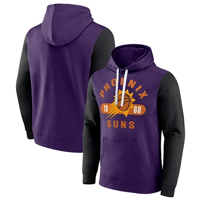 Men's Fanatics Purple/Black Phoenix Suns Attack Colorblock Pullover Hoodie