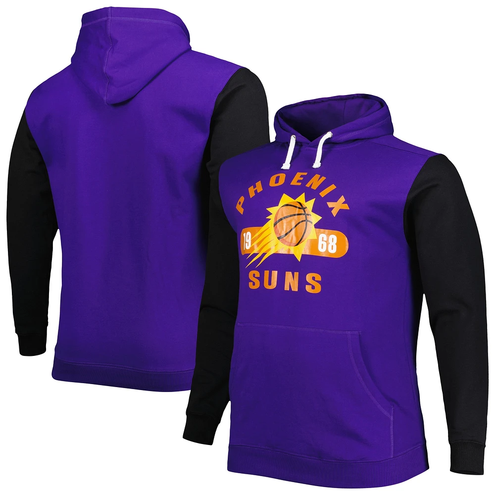 Sweat à capuche Fanatics pour hommes violet/noir Phoenix Suns Big & Tall Bold Attack