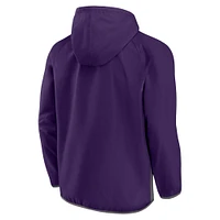 Veste à capuche demi-zippée raglan blocs de couleurs Fanatics pour hommes violet/gris Phoenix Suns Anorak Flagrant Foul