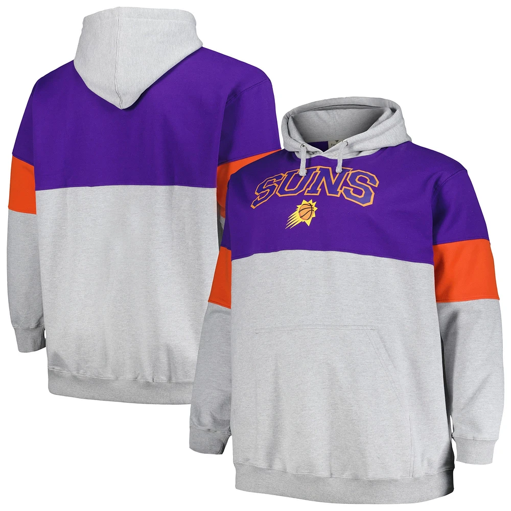 Sweat à capuche Fanatics pour hommes violet/orange Phoenix Suns Big & Tall