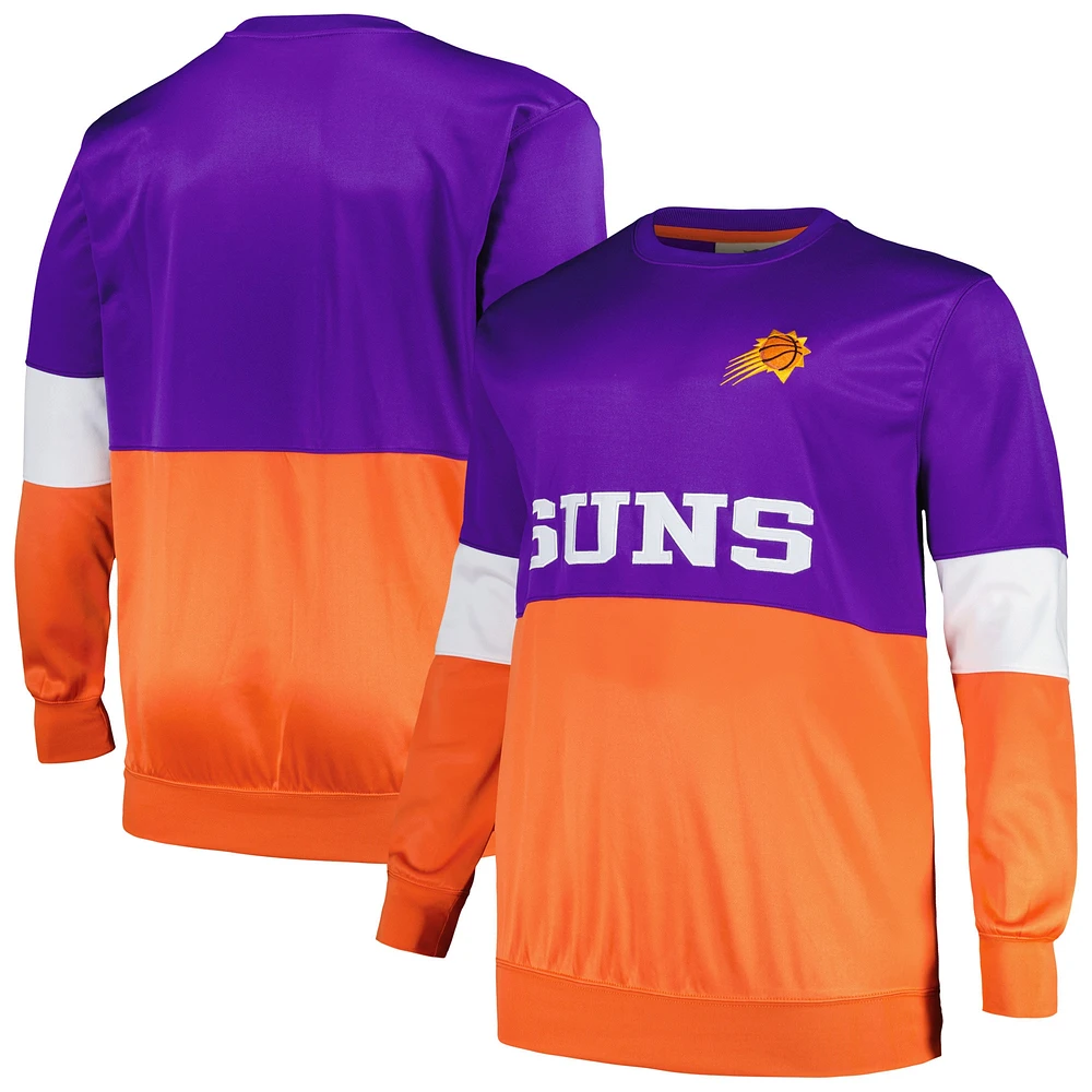 Men's Fanatics Purple/Orange Phoenix Suns Big & Tall Split Pullover Sweatshirt