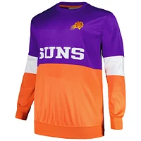 Men's Fanatics Purple/Orange Phoenix Suns Big & Tall Split Pullover Sweatshirt