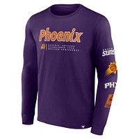 T-shirt violet à manches longues Fanatics Phoenix Suns Baseline pour hommes