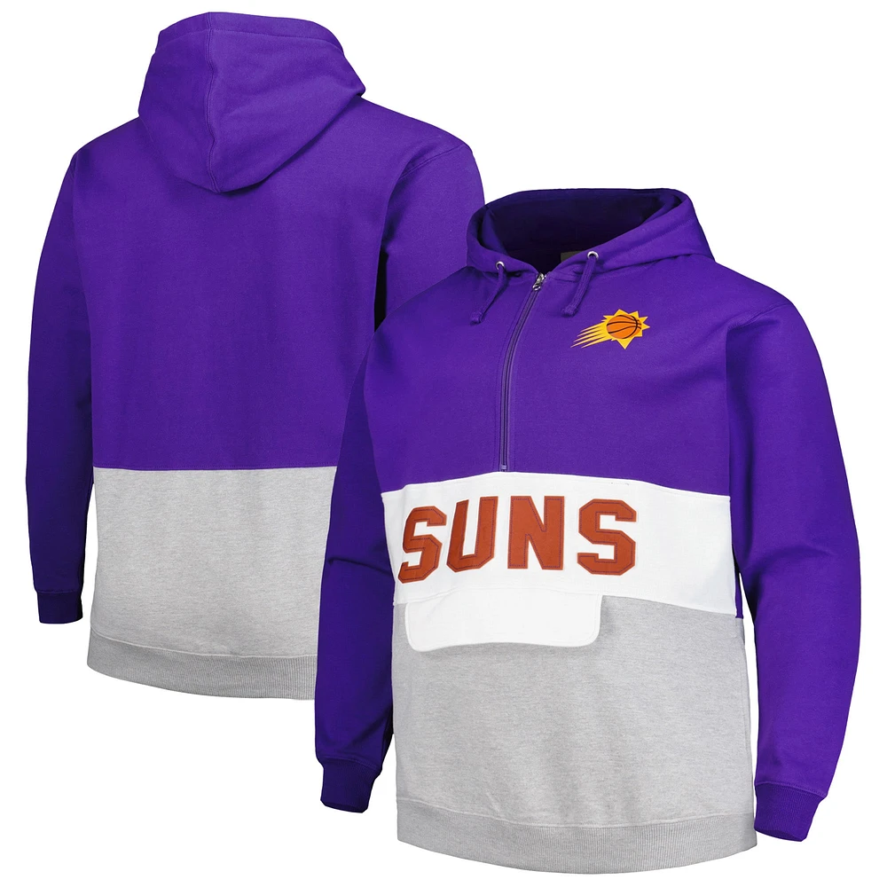 Sweat à capuche demi-zippé Anorak Fanatics Purple Phoenix Suns Big & Tall pour hommes