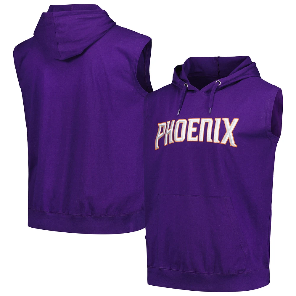 Men's Fanatics Purple Phoenix Suns Jersey Muscle Pullover Hoodie