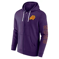 Sweat à capuche entièrement zippé pour hommes Fanatics Purple Phoenix Suns Offensive Line Up