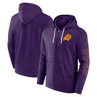 Sweat à capuche entièrement zippé pour hommes Fanatics Purple Phoenix Suns Offensive Line Up