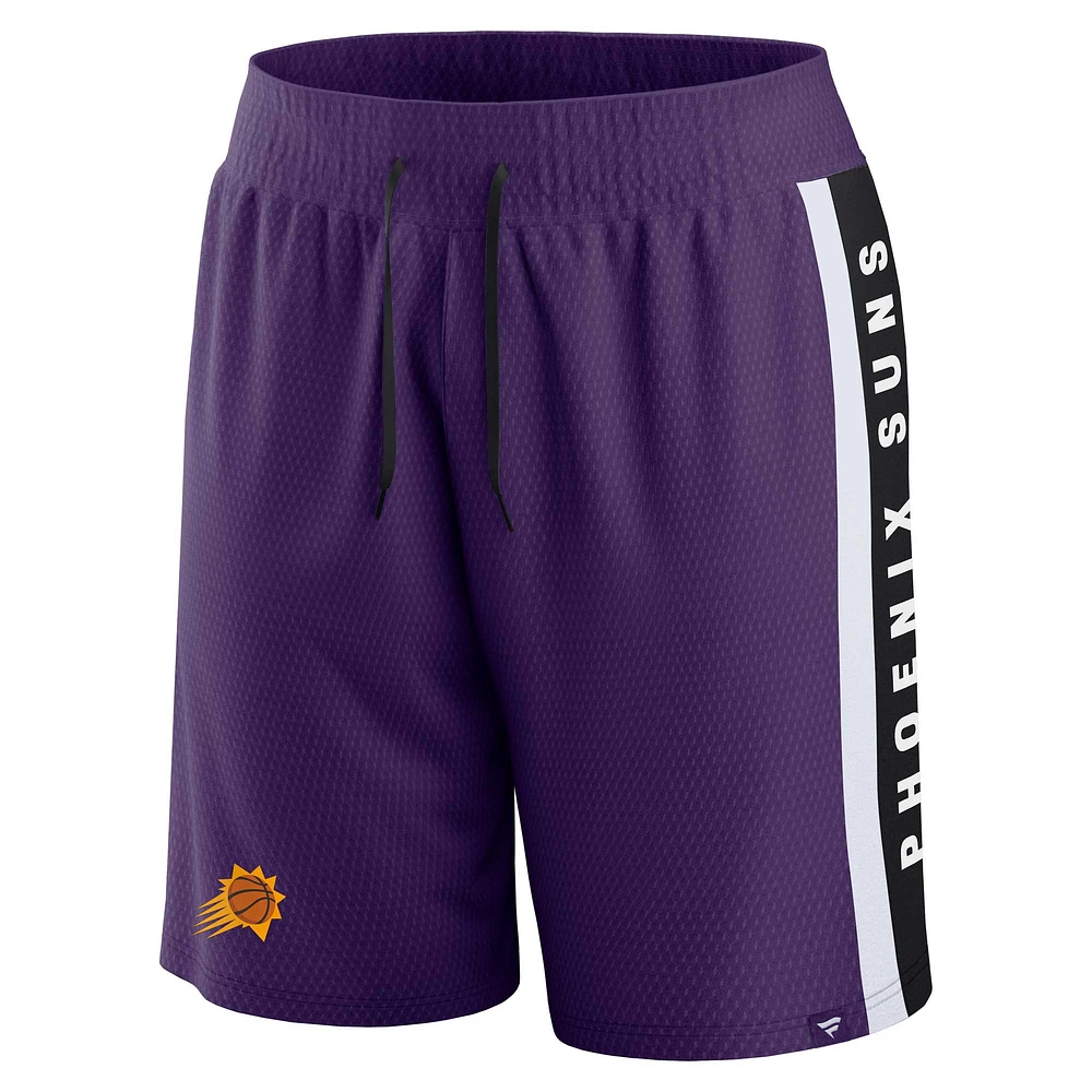 Short en maille emblématique violet Phoenix Suns Fanatics pour hommes