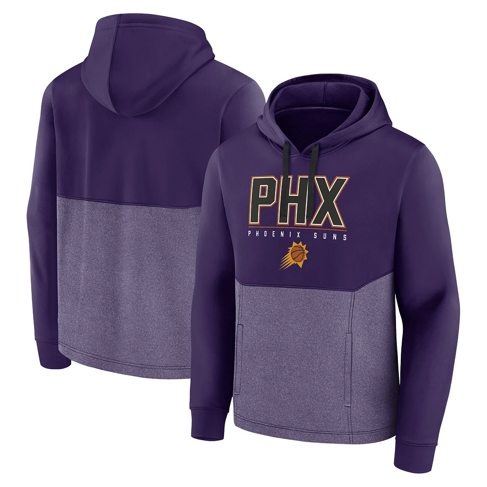 Sweat à capuche tri-mélange réussi Fanatics Purple Phoenix Suns pour hommes