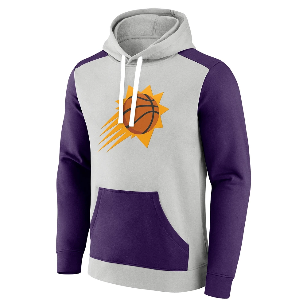 Men's Fanatics White/Purple Phoenix Suns Primary Arctic Pullover Hoodie