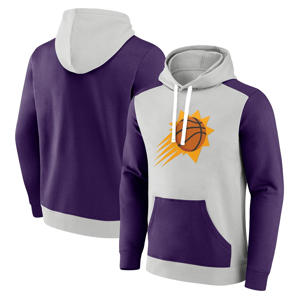 Men's Fanatics White/Purple Phoenix Suns Primary Arctic Pullover Hoodie