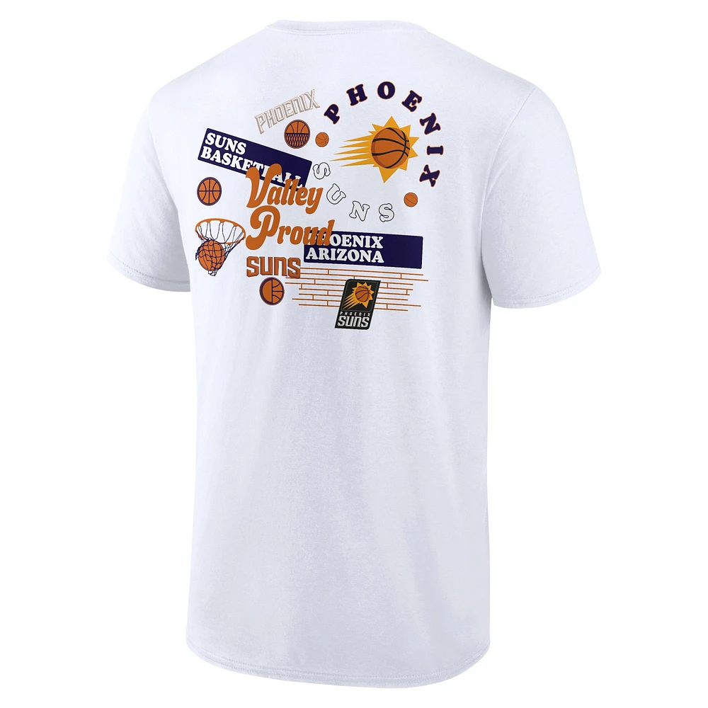 T-shirt blanc Fanatics Phoenix Suns Street Collective pour hommes