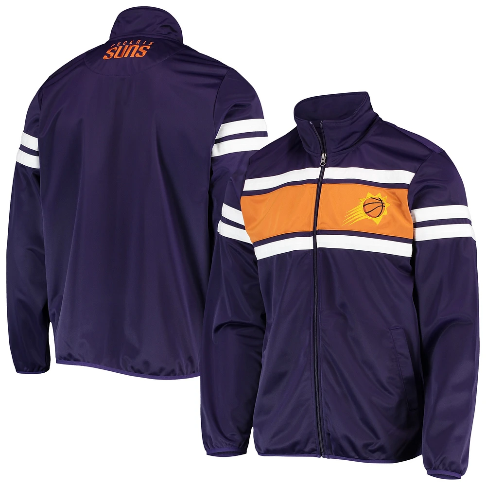 Veste de survêtement entièrement zippée G-III Sports by Carl Banks Phoenix Suns Power Pitcher violet/orange pour homme