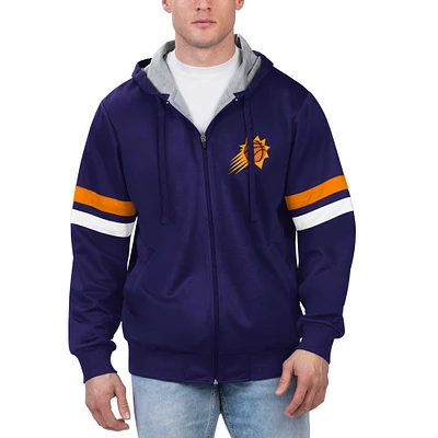 Veste à capuche entièrement zippée G-III Sports by Carl Banks pour hommes, violette, Phoenix Suns Contender