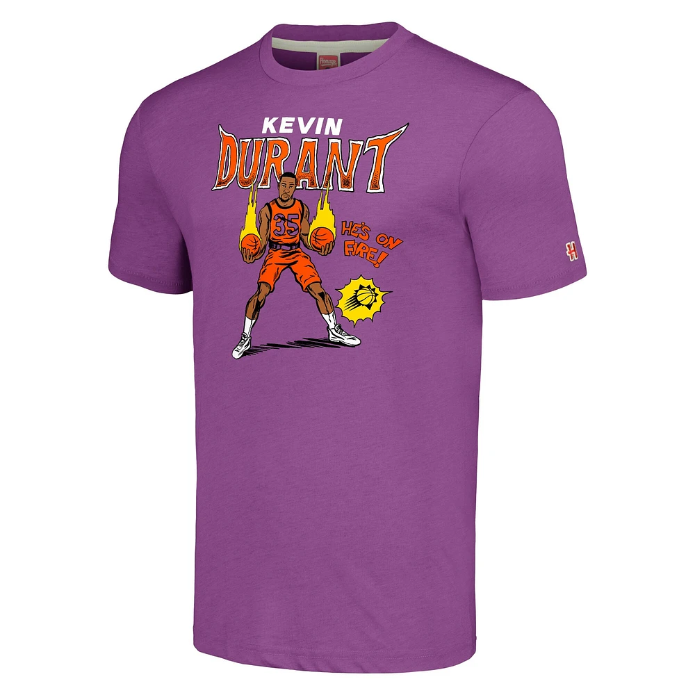 Hommage à Kevin Durant Purple Phoenix Suns Comic Book T-shirt triple mélange pour homme