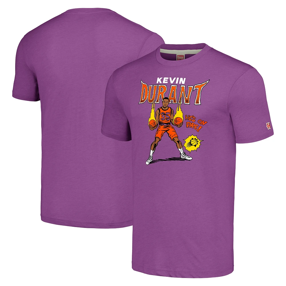 Hommage à Kevin Durant Purple Phoenix Suns Comic Book T-shirt triple mélange pour homme