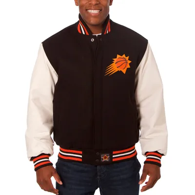 Phoenix Suns JH Design Big & Tall Wool Leather Full-Snap Jacket - Black/White