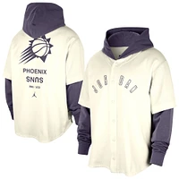 Sweat à capuche Jordan Brand pour homme en jersey crème/violet Phoenix Suns Courtside Statement Edition MVP