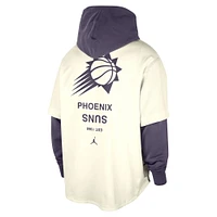 Men's Jordan Brand Cream/Purple Phoenix Suns Courtside Statement Edition MVP Jersey Pullover Hoodie