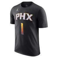 Men's Jordan Brand Devin Booker Black Phoenix Suns 2022/23 Statement Edition Name & Number T-Shirt