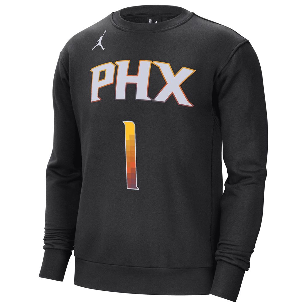 Men's Jordan Brand Devin Booker Black Phoenix Suns Statement Name & Number Pullover Sweatshirt