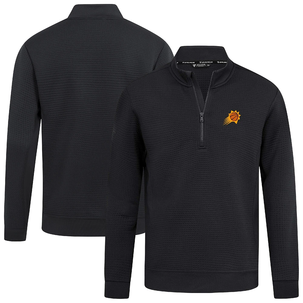 Men's Levelwear Black Phoenix Suns Accolade Cushion Quarter-Zip Pullover