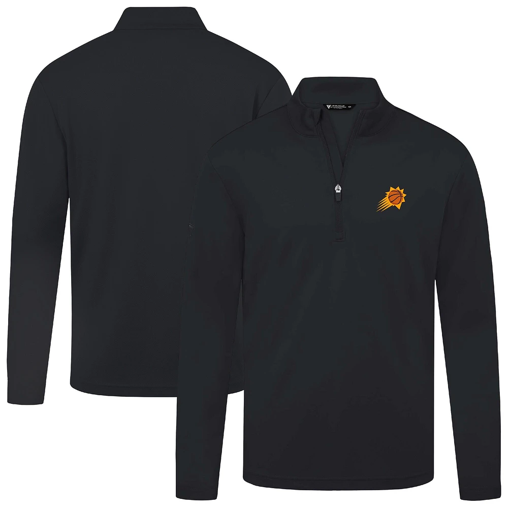 Men's Levelwear Black Phoenix Suns Heron Quarter-Zip Top