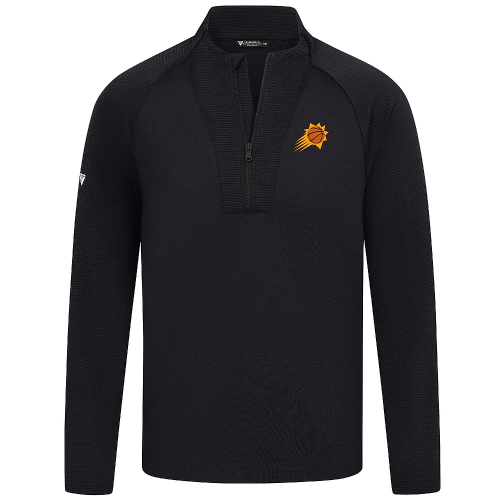 Men's Levelwear Black Phoenix Suns Volley Quarter-Zip Top