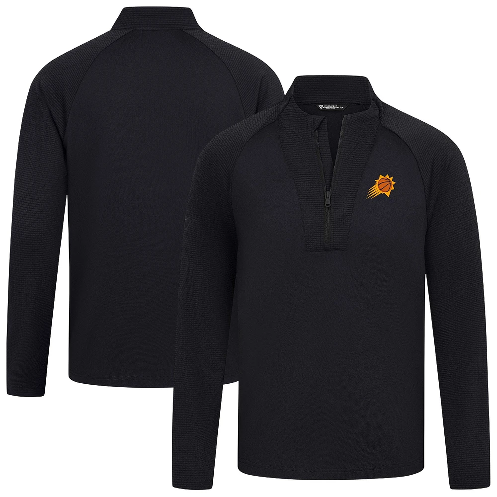 Men's Levelwear Black Phoenix Suns Volley Quarter-Zip Top