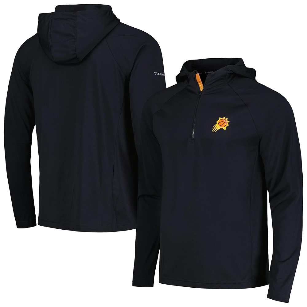 Men's Levelwear  Black Phoenix Suns Zander Hoodie Raglan Quarter-Zip Top