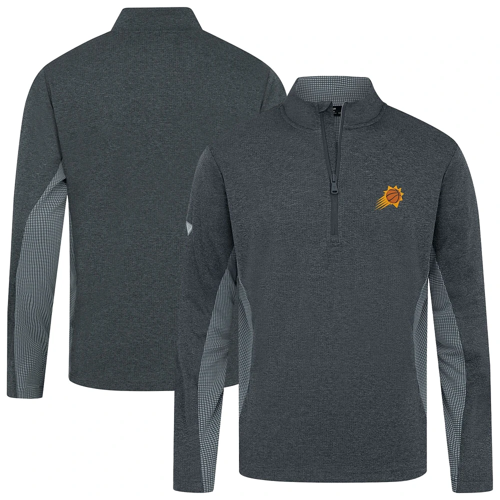Haut à fermeture éclair quart de tour gaufré 2.0 des Phoenix Suns pour homme, Levelwear, noir chiné