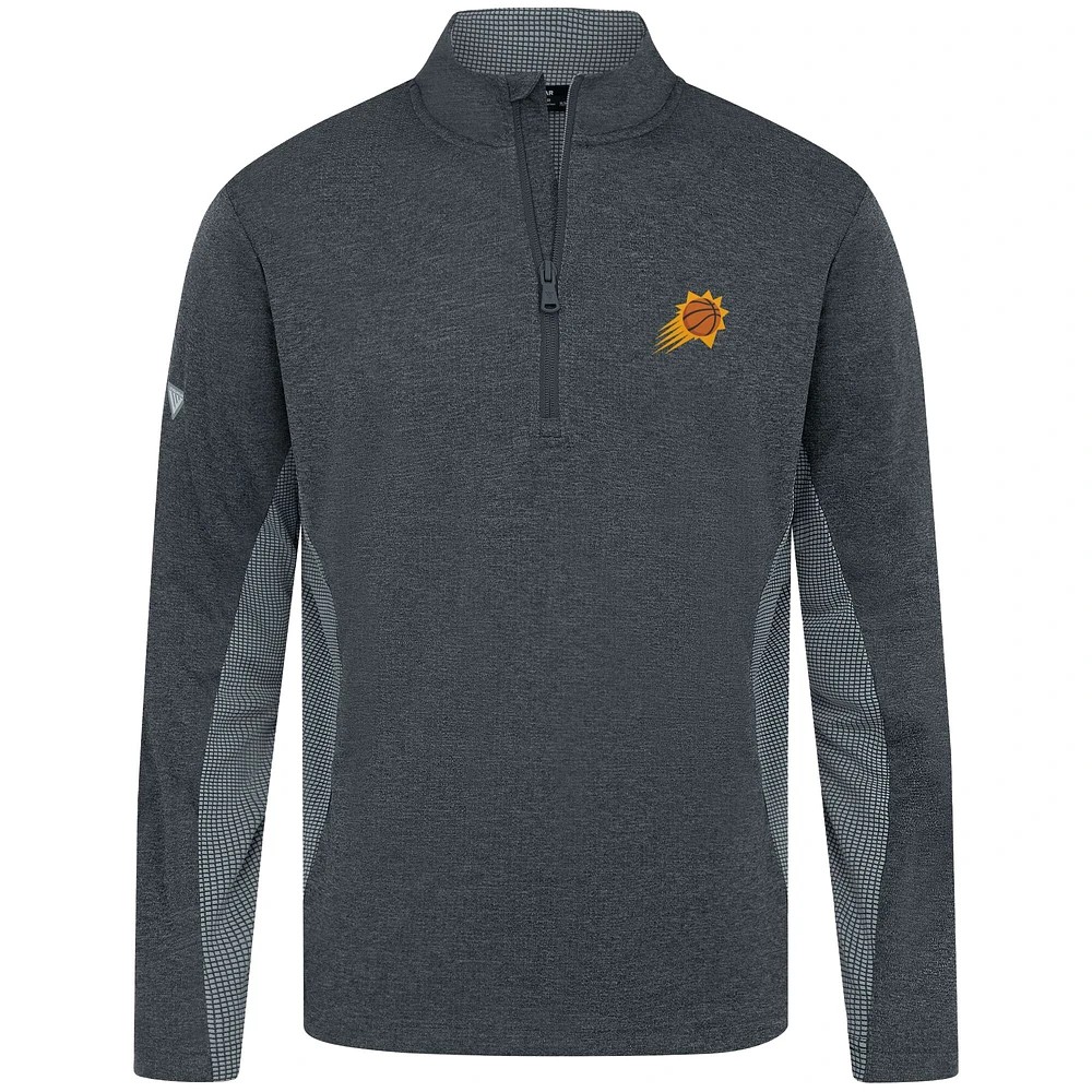 Haut à fermeture éclair quart de tour gaufré 2.0 des Phoenix Suns pour homme, Levelwear, noir chiné