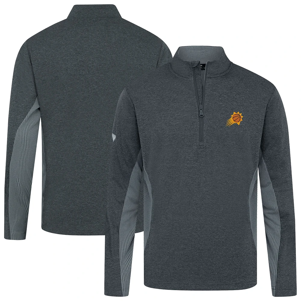 Haut à fermeture éclair quart de tour gaufré 2.0 des Phoenix Suns pour homme, Levelwear, noir chiné