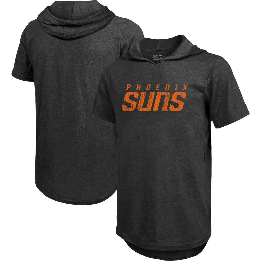 Majestic Threads T-shirt à capuche en trois mélanges noir chiné Phoenix Suns pour homme