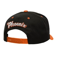 Men's Mitchell & Ness Black/Orange Phoenix Suns Backside Script Two-Tone Pro Crown Adjustable Hat