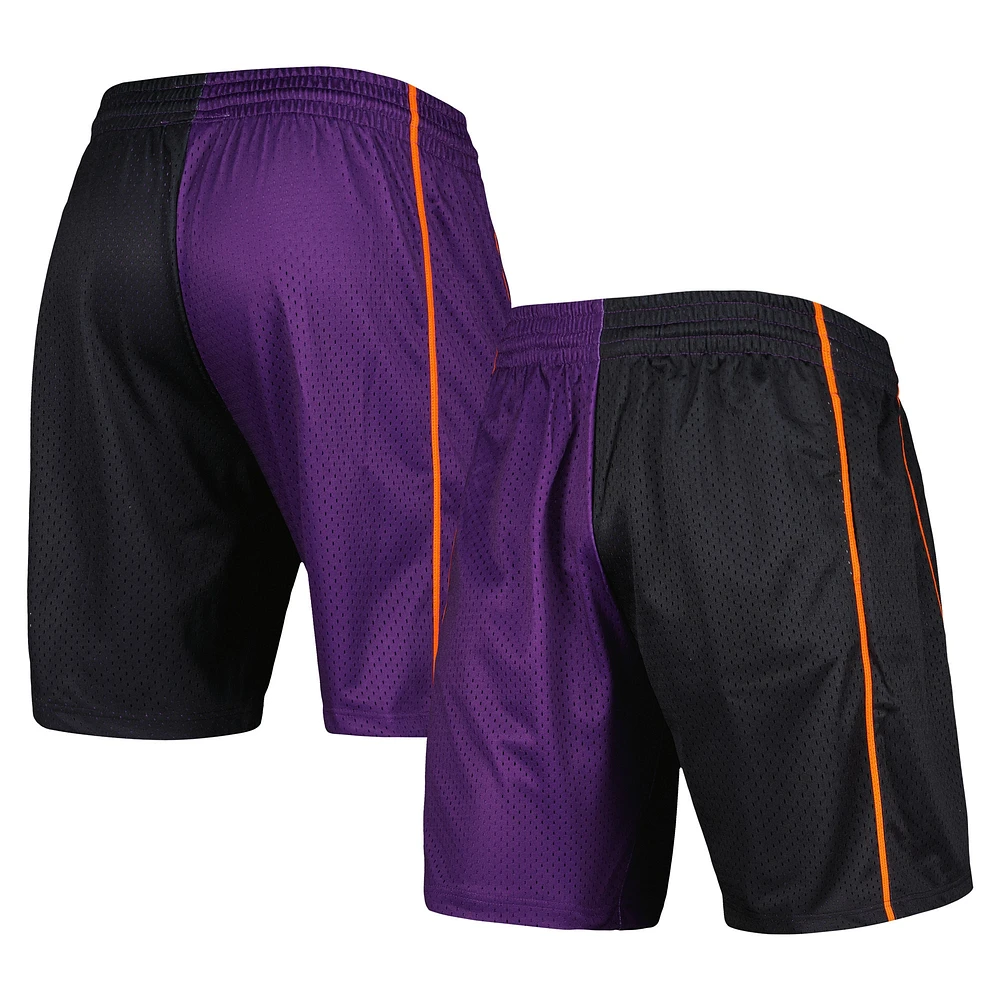 Mitchell & Ness pour homme noir/violet Phoenix Suns Hardwood Classics 2001 Split Swingman Short