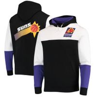 Men's Mitchell & Ness Black/White Phoenix Suns Hardwood Classics Fusion 2.0 Colorblock - Pullover Hoodie