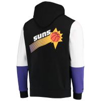 Men's Mitchell & Ness Black/White Phoenix Suns Hardwood Classics Fusion 2.0 Colorblock - Pullover Hoodie