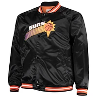 Men's Mitchell & Ness Black Phoenix Suns Big Tall Hardwood Classics Raglan Satin Full-Snap Jacket