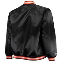 Men's Mitchell & Ness Black Phoenix Suns Big Tall Hardwood Classics Raglan Satin Full-Snap Jacket